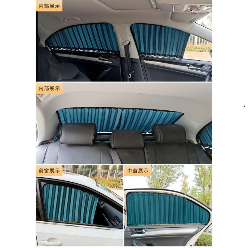 汽车遮阳帘防晒轨道自动伸缩车载私密玻璃窗帘内用夏季隔热遮阳挡 五窗银灰[留言车型]