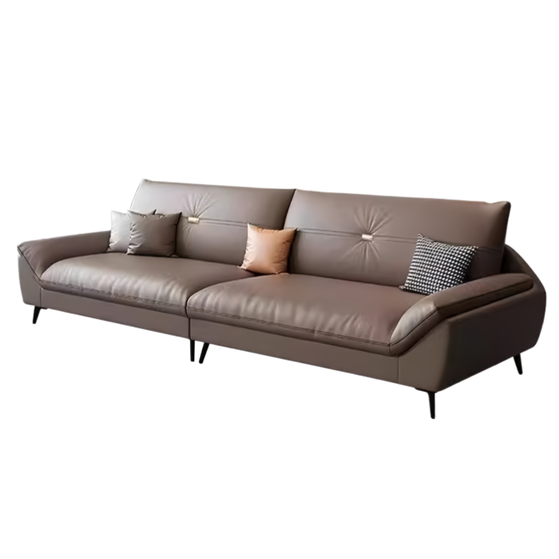 智叶舟皮质沙发四人位320*82*85cm张高清大图