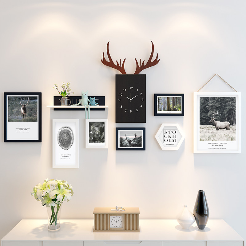 照片墙装饰品创意个性客厅相册相框挂墙组合房间背景相片墙自粘贴pm6