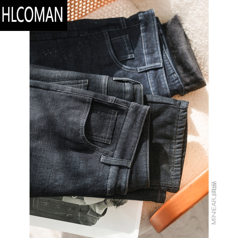 HLCOMAN小耳出品[闭眼入]牛仔加绒裤子男士冬季微弹休闲长裤子男裤
