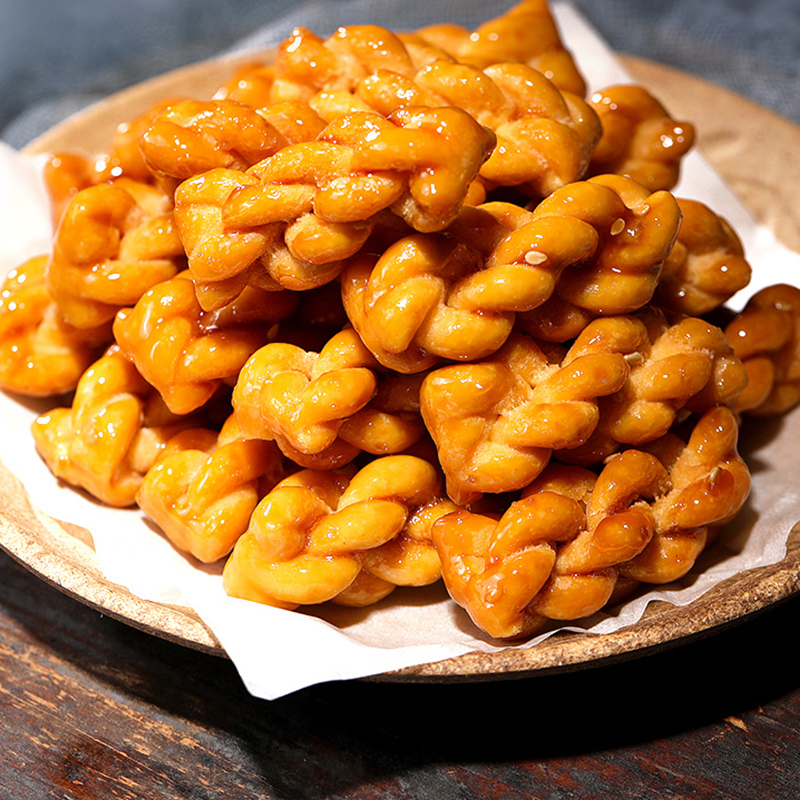 七点食分小麻花小零食混合口味传统香酥脆面食50包点心怀旧儿童食品