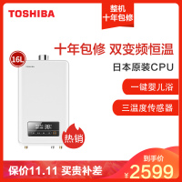 东芝(TOSHIBA) 16L家用 水气双变频 双重恒温防冻抗风 一键婴儿洗 燃气热水器JSQ30-TS1
