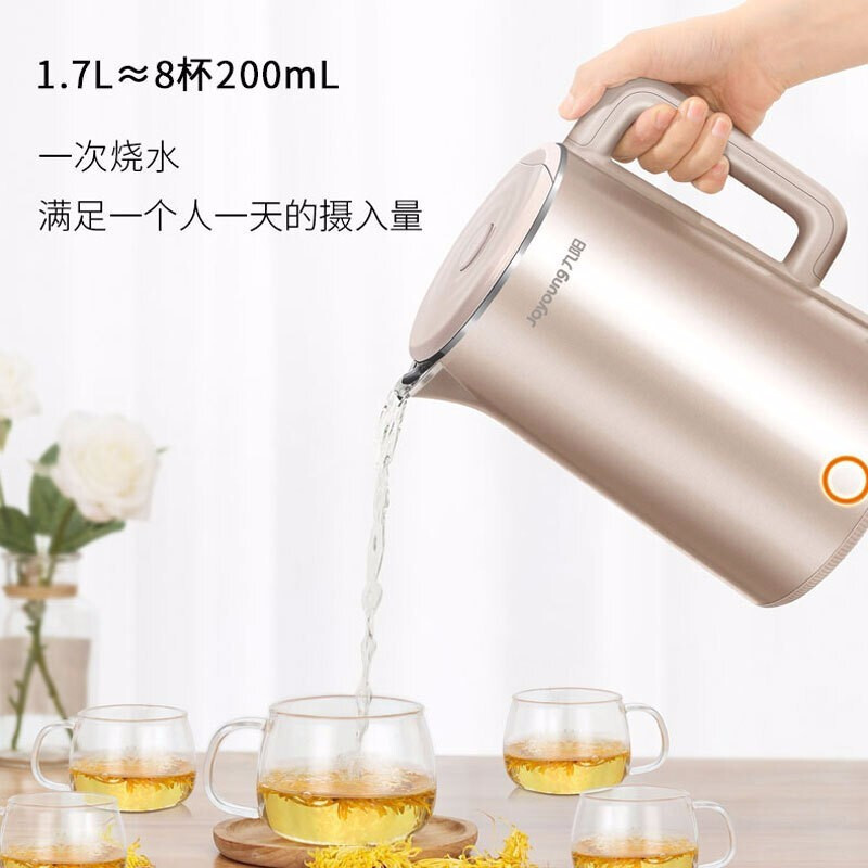 九阳(Joyoung) 电水壶K17-F611 静音降噪 立体加热 Strix温控器 自动断电 1.7L 烧水电热水壶