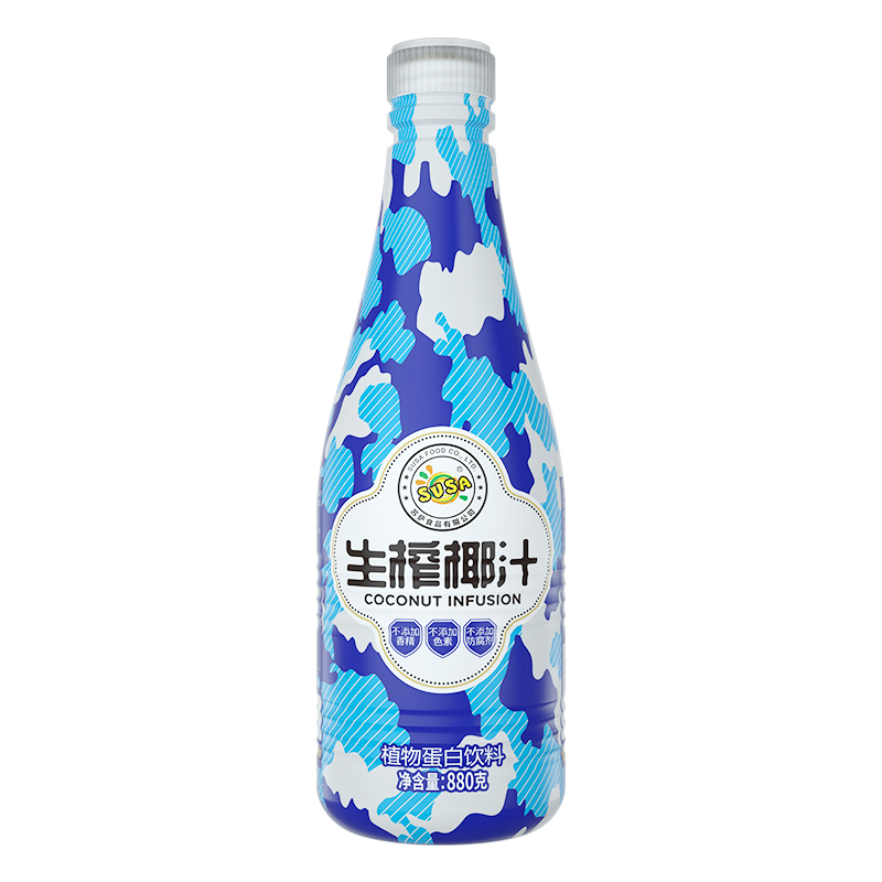 苏萨SUSA 特种兵生榨椰子汁植物蛋白饮料 880g*2瓶 体验装