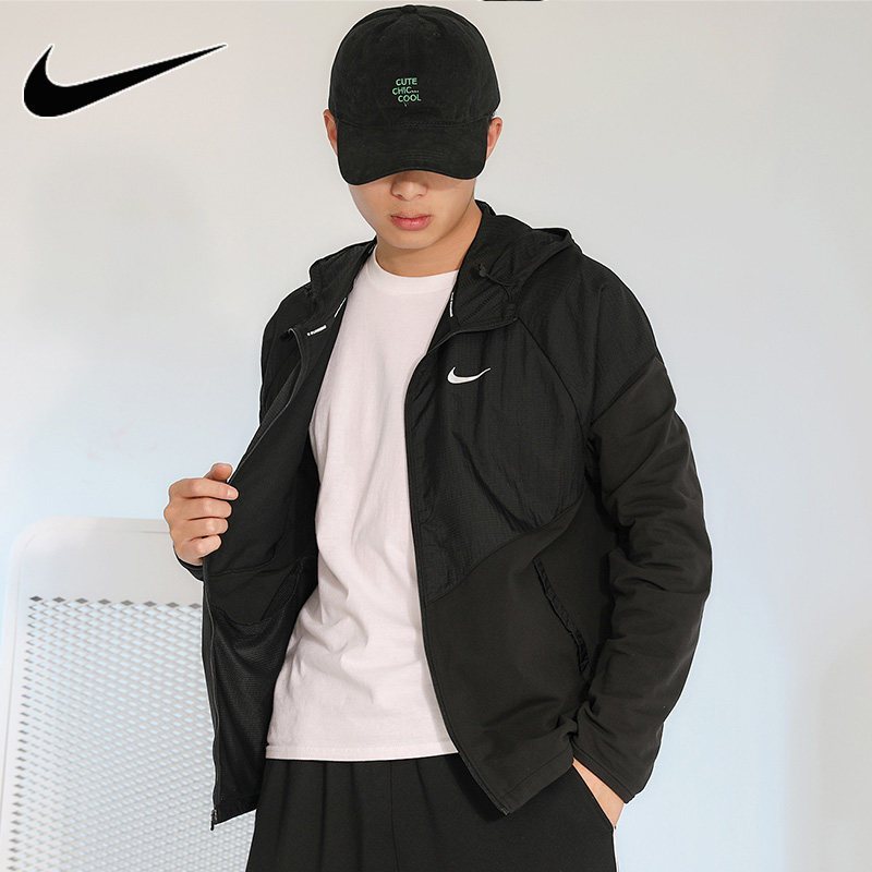 nike耐克男装新款运动服休闲上衣舒适保暖立领连帽跑步训练夹克外套cv
