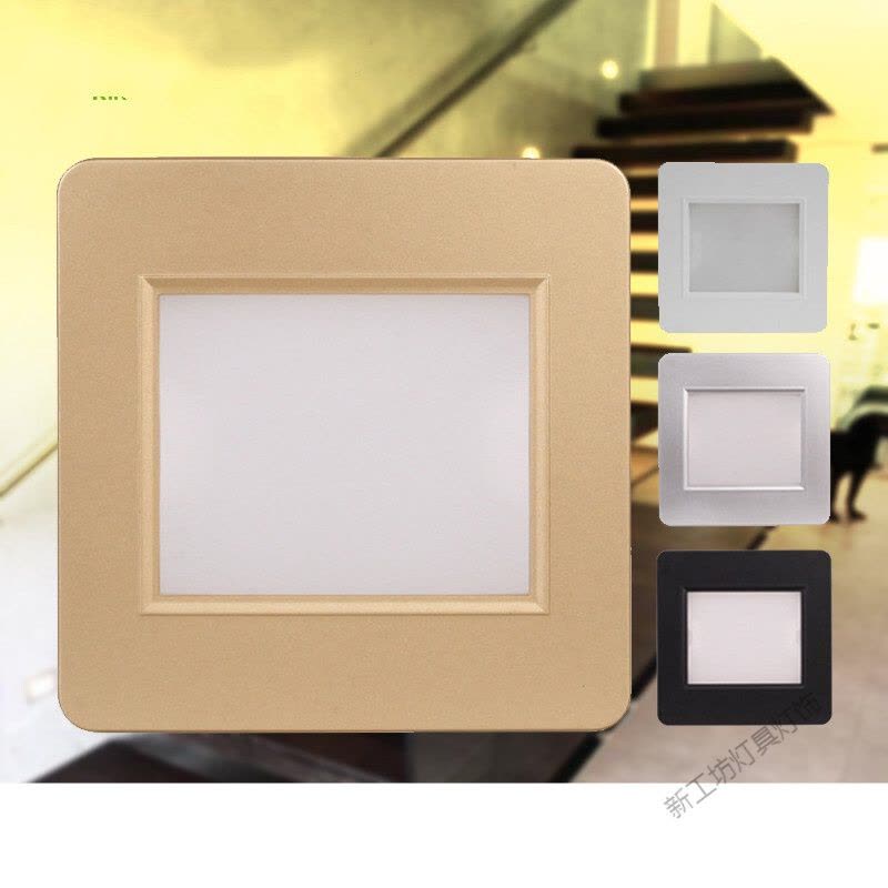 苏宁放心购 led小夜灯86型嵌入式人体地脚灯过道楼梯踏步灯光控雷达感应灯图片