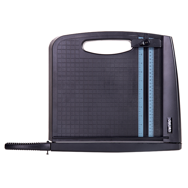 得力 8051裁纸刀A4小型切纸刀手提切纸机A4手动裁纸机裁纸器相片裁剪标尺保护条设计不锈钢刀精细刻高清大图