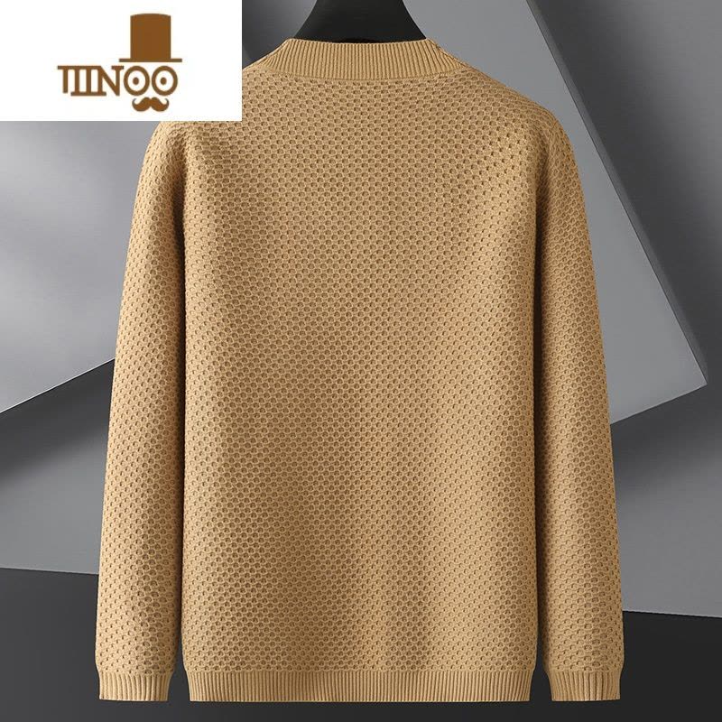 YANXU大码男士休闲针织开衫外套加肥加大提花V领小披风胖衣潮图片