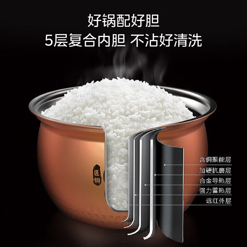 美的(Midea)电压力锅电高压锅压力锅4.8升容量家用智能压力煲双胆多功能煮饭炖菜锅电饭煲MY-YL50Easy202高清大图