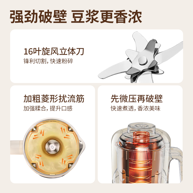 BTSM破壁豆浆机 24小时预约 干豆直打免泡 炫彩大屏豆浆机 -BTPB-D2080高清大图
