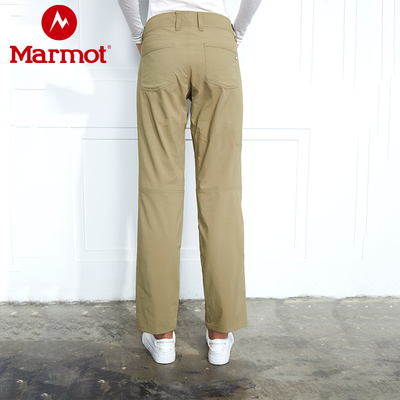 Marmot/土拨鼠春秋新款户外防泼水弹力超轻耐磨女式速干裤