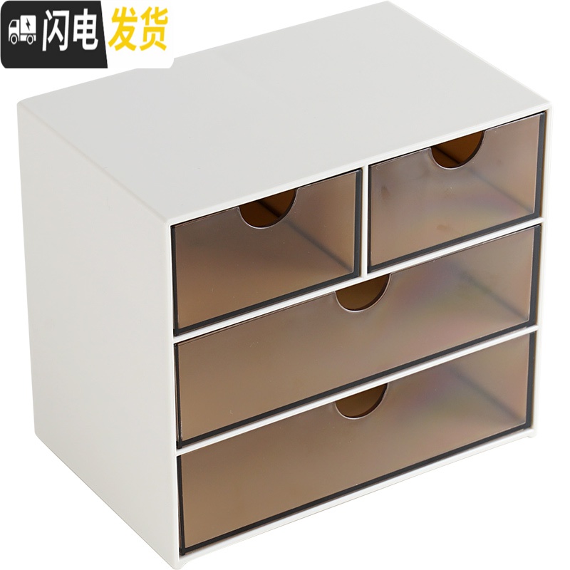 三维工匠桌面收纳盒小抽屉式整理盒塑料杂物文具办公室学生宿舍收纳高清大图