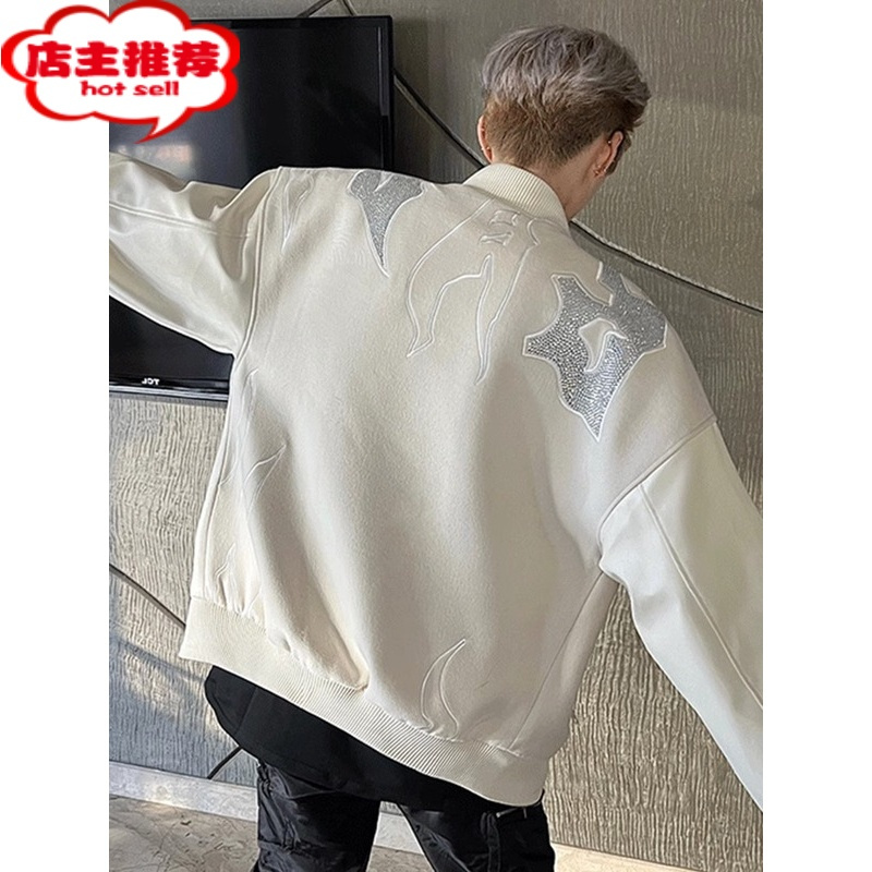 SHANCHAO美式复古cleanfit外套男款高街vibe飞行员夹克高级感棒球服