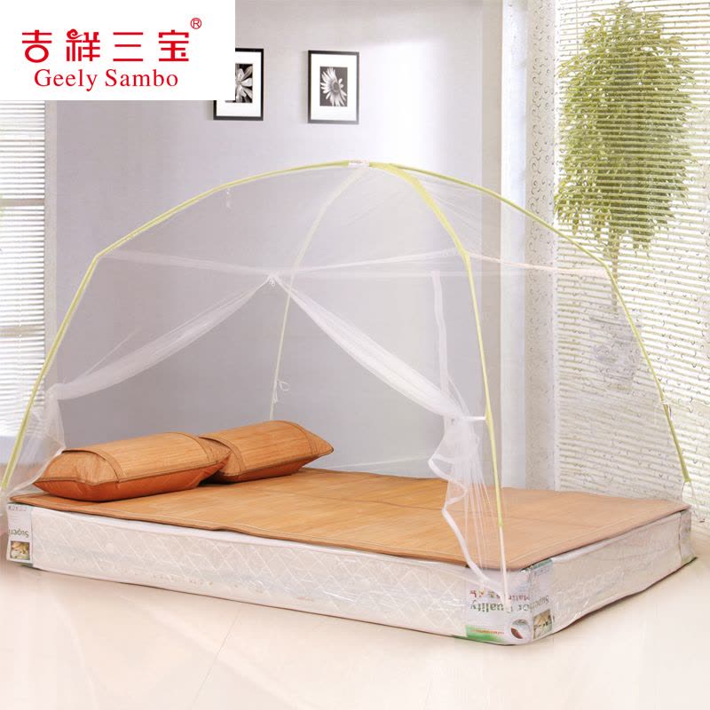 吉祥三宝蒙古包拉链圆顶蚊帐(白)1.8米蒙古包蚊帐图片