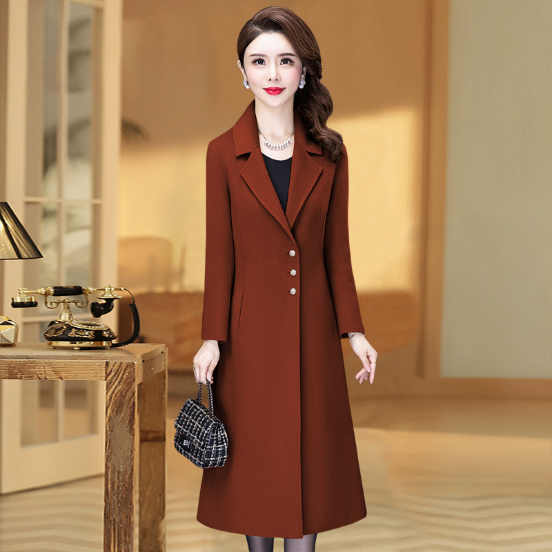 suntek女士风衣 suntek高端红色风衣大衣女中长款秋冬装2020新款流行