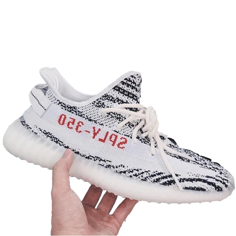 椰子350V2白斑马BОRUNОYEEZY爆米花 黑白休闲男女跑步鞋椰子鞋