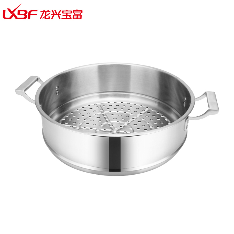 龙兴宝富(LXBF) 40CM双耳蒸格LXZ-40 304不锈钢材质 加厚多功能蒸格蒸屉蒸笼 结实耐用