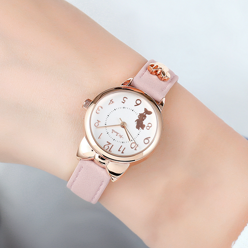 迪士尼儿童手表女孩女童少女表中小学生手表小女生韩版简约时尚可爱