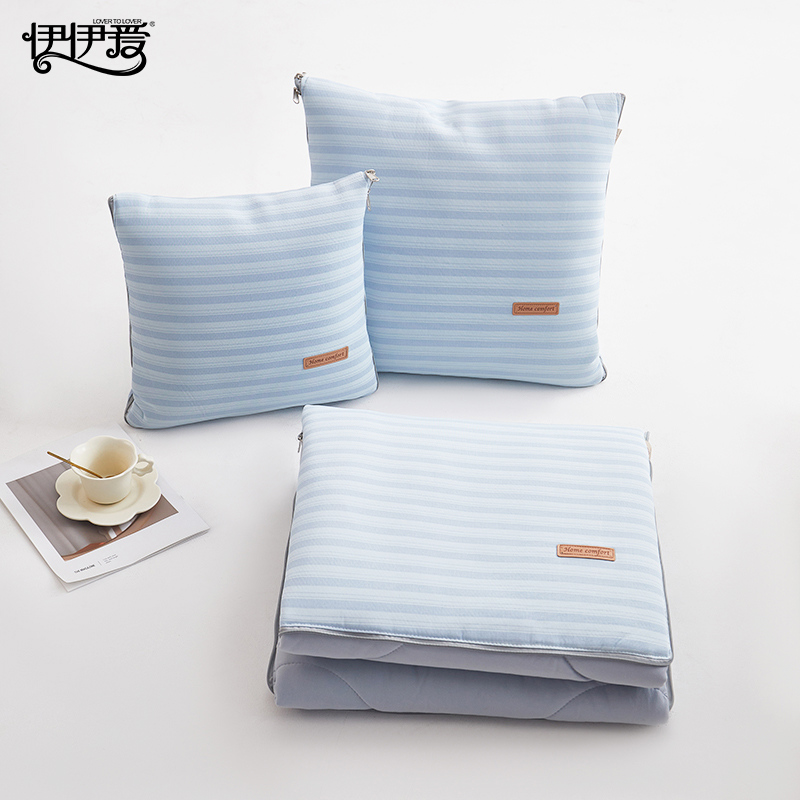 伊伊爱 ZX0LN02401226 夏季凉感简约商务款多功能抱枕被 40*40cm展开被子105*150cm高清大图