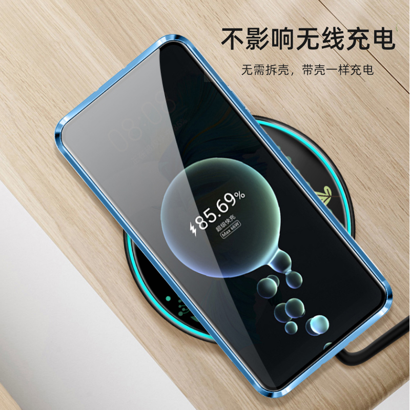 KONEL 华为mate40pro/mate30手机壳防偷窥P40pro/Pro+全包镜头mate30P双面玻璃金属磁吸高清大图