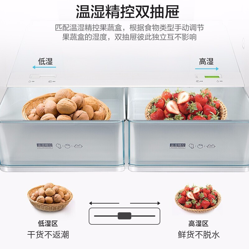 美的(Midea)BCD-460WGPM冰箱460升双开门多开门十字变频冰箱家用无霜安第斯玫瑰金