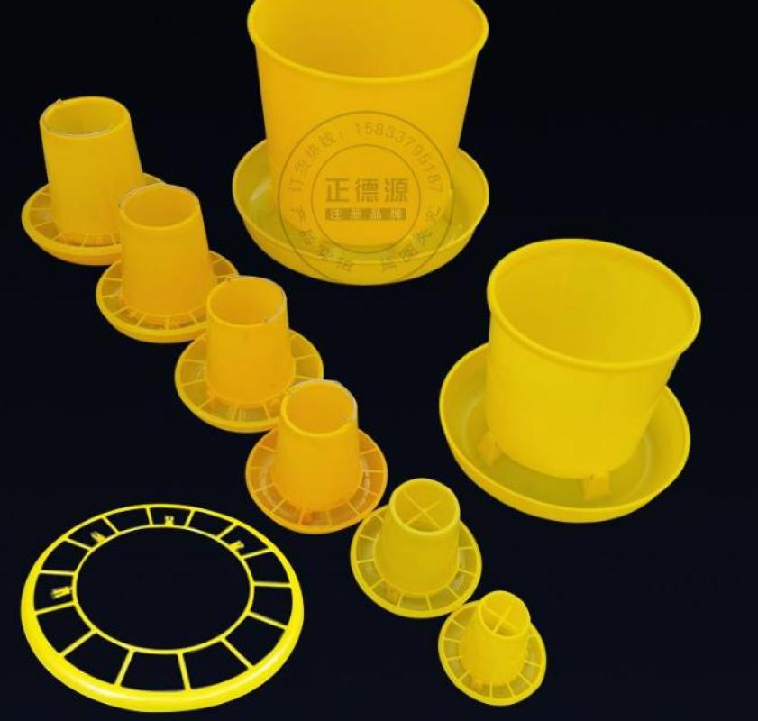 加厚鸡鸭自动饮水器鸡食槽饲料桶水壶 家禽养鸡小鸡养殖神器料槽-养鸡用水桶-3斤料桶-底盘-1个装