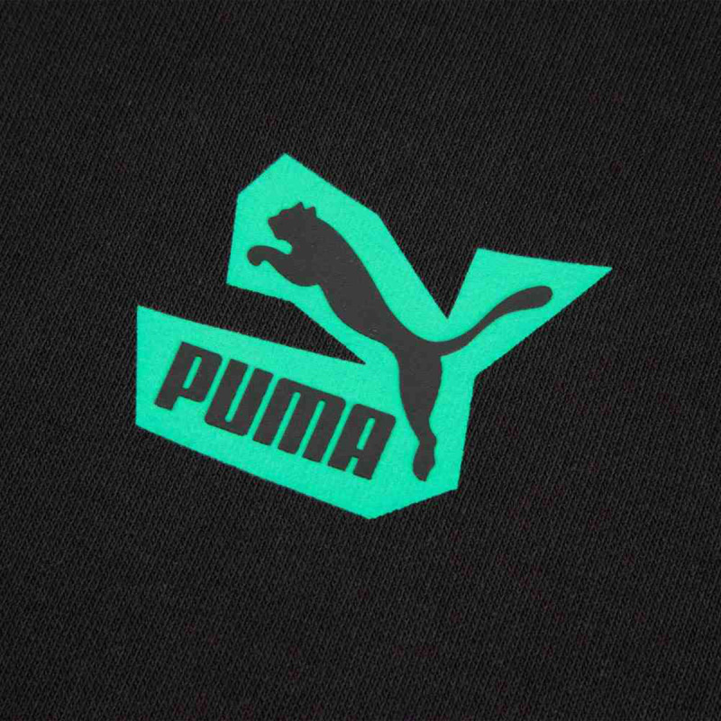 puma字母logo图案印花拼色连帽长袖夹克外套男款黑色2pu53997001