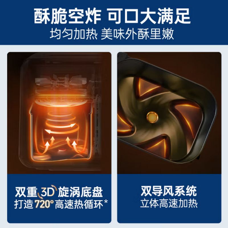 摩飞电器 空气炸锅家用多功能烤箱低油轻脂电炸锅全自动透明可视薯条机煎炸锅MR8103 [富士白] 3.5L 单位:台高清大图