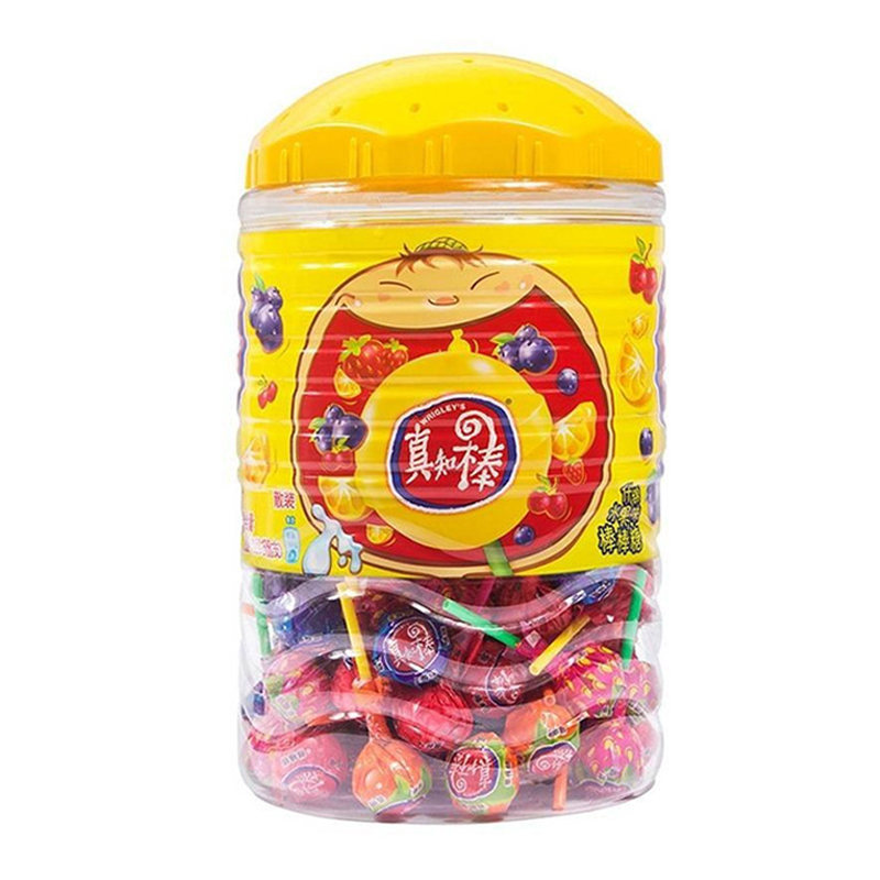 真知棒(PimPom) 什锦水果味棒棒糖108支罐装(4种口味)高清大图