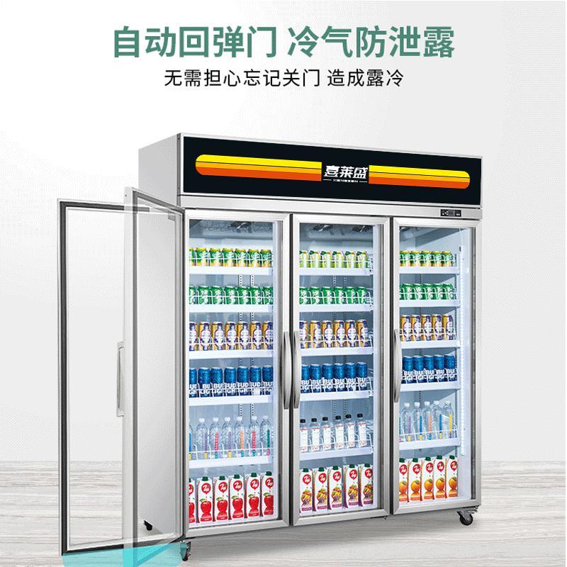 喜莱盛 展示柜冷藏超市商用饮料柜便利店风冷冰箱立式双开门冷饮啤酒