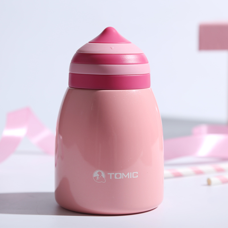 特美刻可爱男女士保温杯小巧便携茶杯不锈钢水杯子 甜粉蔷薇1BBS1268 280ML