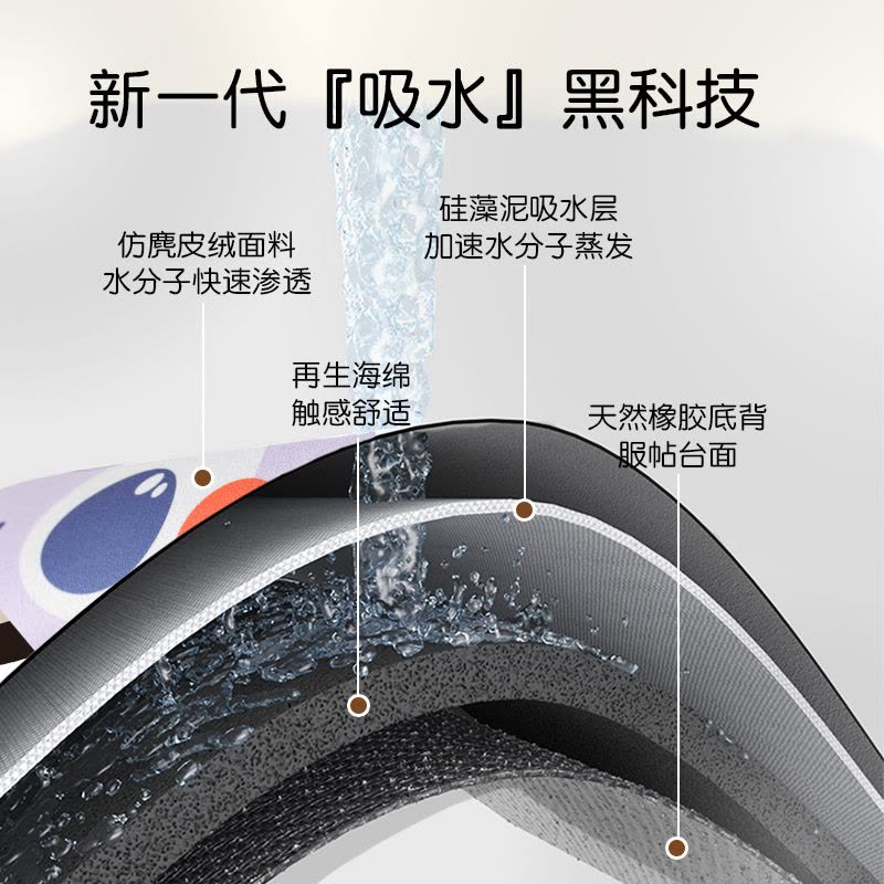 卡通浴室吸水地垫图片