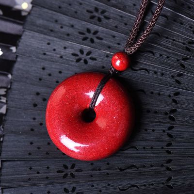 朱砂平安扣吊坠帝王紫金砂高含量97辟邪化煞保平安宝宝男女情侣款直径