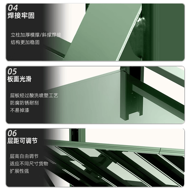 仓储货架网格带门重型装备器材收纳架带轮军绿色 带网带门120*60*200四层(580KG)高清大图