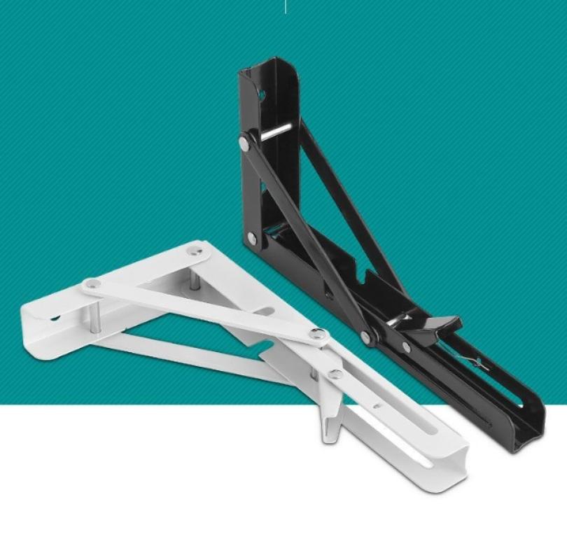 可折叠三角架墙上置物架隔板活动伸缩托架层板支撑直角支架-【黑色】20寸50CM两只价*