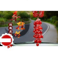 求适用于汽车挂件双貔貅 红玛瑙 保平安车用挂饰品车载坠车内挂饰用品万初升家 红色