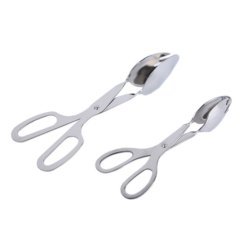 迅迈 不锈钢沙拉夹 剪刀式沙律夹自助餐面包烧烤夹食品夹高清大图