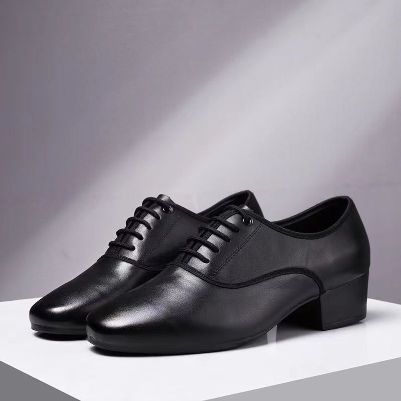 新款高跟男士皮摩登舞鞋成人软底耐磨跳舞鞋交际舞舞蹈鞋