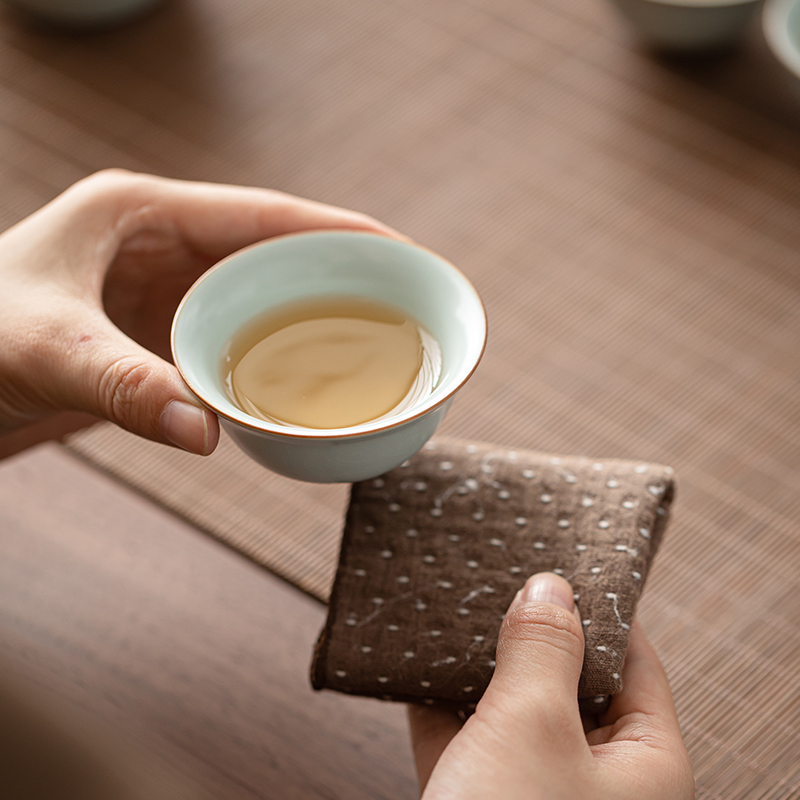苏氏陶瓷(SUSHI CERAMICS)汝窑功夫茶具侧把泡茶壶三才盖碗茶杯茶洗六君子大套组礼盒装