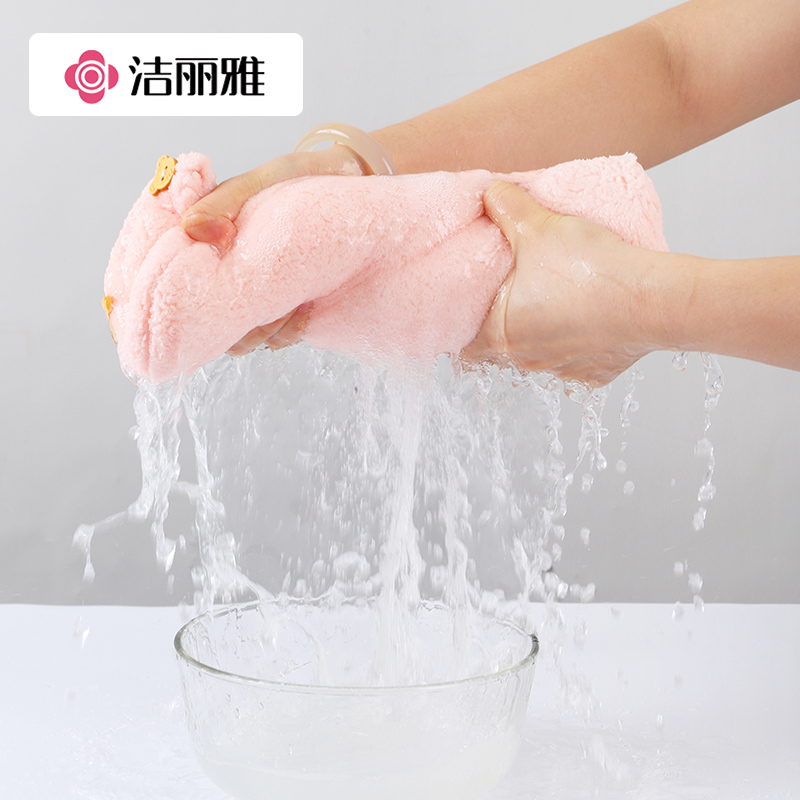 洁丽雅干发帽女超强加厚吸水速干2022新款擦洗头发毛巾包头巾浴帽814-1高清大图