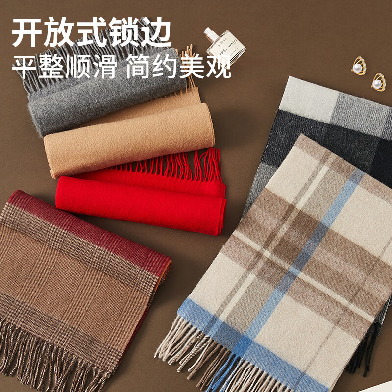 恒源祥HYX044WJ纯羊毛围巾-驼色