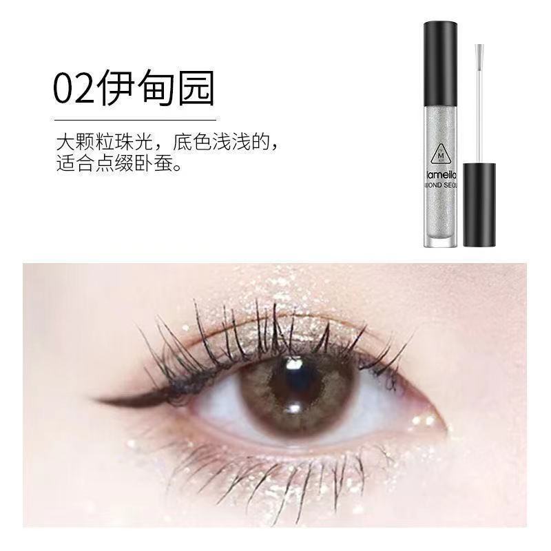 [热卖爆款]一滴泪液体眼影闪亮不掉色亮晶晶卧蚕笔提亮高光修容 01白月光+小镜子+眼贴2 名品同款+上色快易上.