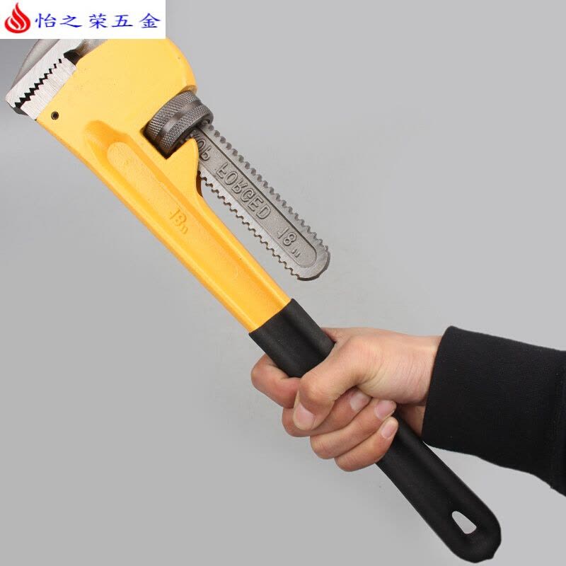 美式重型管子钳 水管钳 圆管钳 安装钳 手虎钳 管子扳手工具 重型14寸(350)开口80mm图片