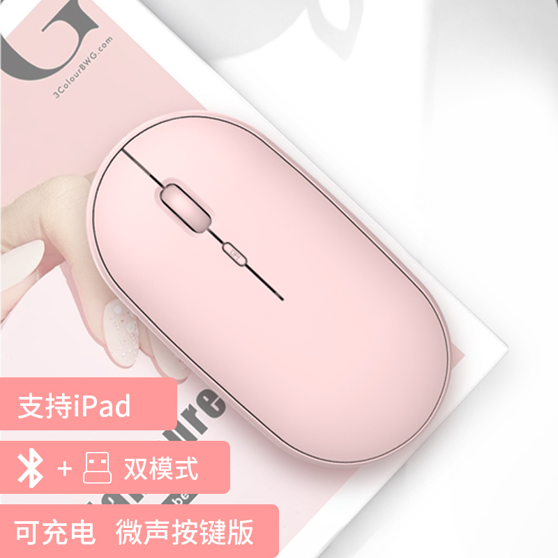 吉选(GESOBYTE)B15无线蓝牙双模鼠标 充电鼠标 安静办公苹果安卓电脑手机平板ipad低噪音通用女生可爱家用 粉