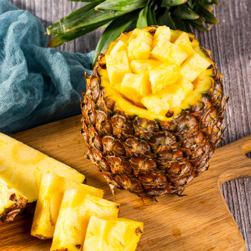 [苏鲜生]海南金钻凤梨 净重8.5斤 4-6个 中果 当季新鲜水果 酸甜多汁 产地精选高清大图