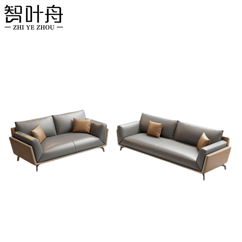 智叶舟商务沙发组合260*90*80cm(4+2)套高清大图
