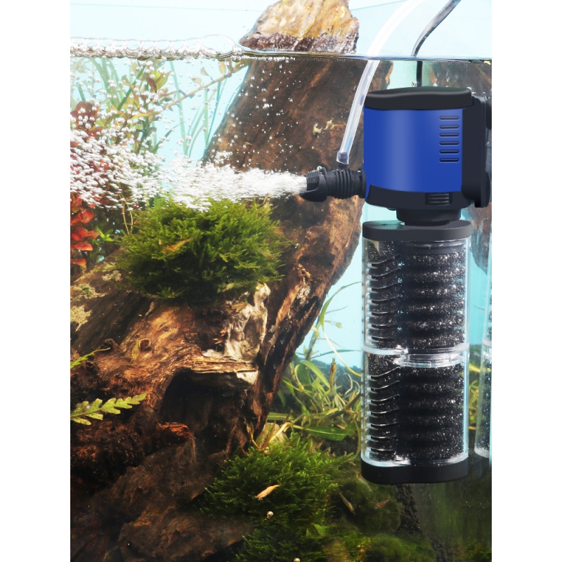 鱼缸内置过滤器三合一潜水泵增氧水泵水族箱过滤设备小型净水高清大图