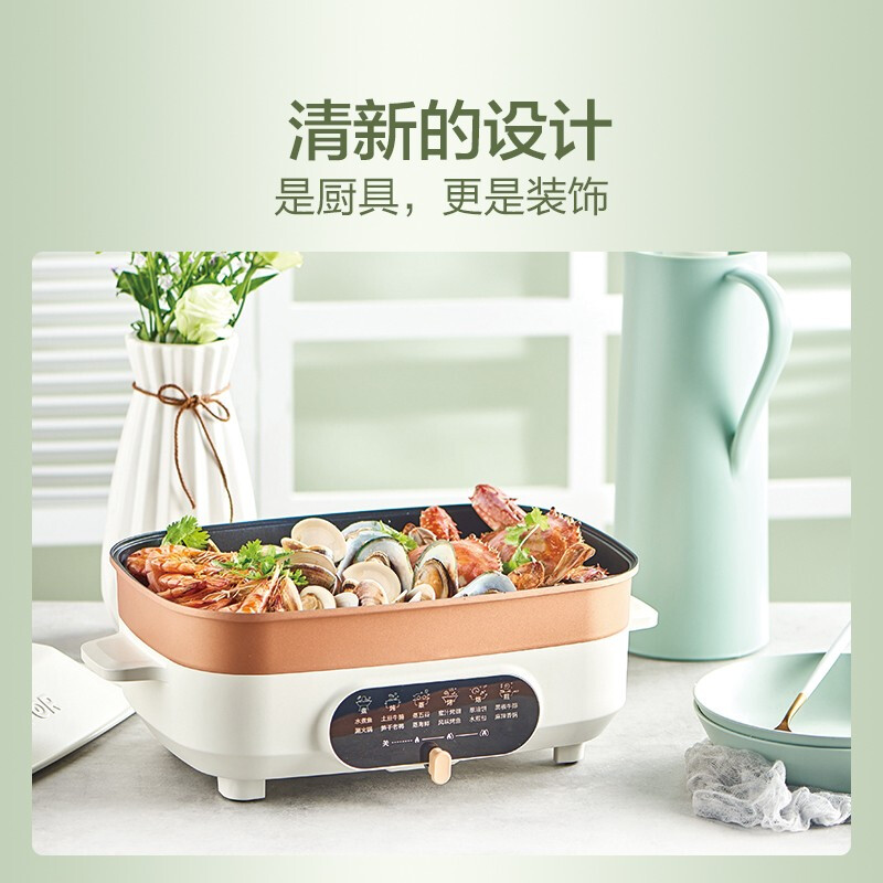 苏泊尔多功能电饼铛不粘锅双面煎烤一键操作智能控温时尚便携家用电器高清大图