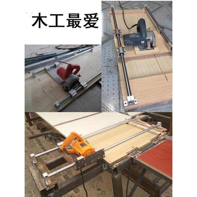 光轴导轨 重型光杆滑轨 直线轴承高精度木工锯台轨道 推台锯直线滑块滑座滑台滑竿轴 滑道座 直径16*1000MM如图全套图片
