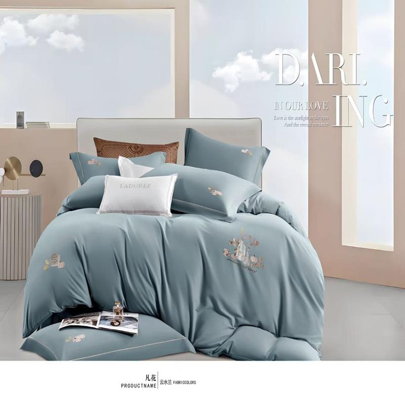 煊煜 全棉纯色四件套 双人床用 多色可选 套高清大图